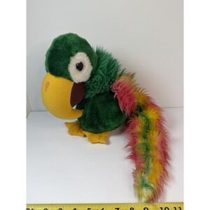 Kamar Vintage Plush Parrot Bird Colorful Stuffed Animal Handmade Long Tail